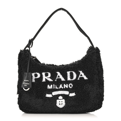 Prada Terry Cloth Mini Re-Edition 2000 Bag Black White 1 of 9