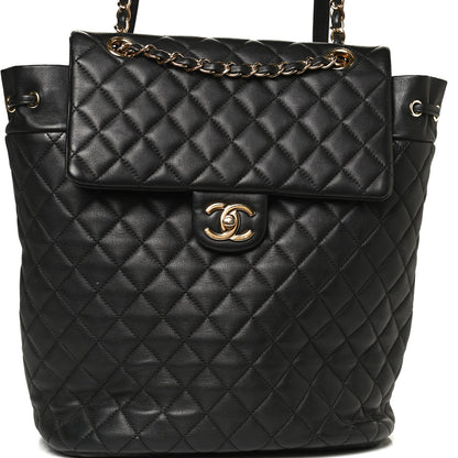 Chanel Lambskin Quilted Large Urban Spirit Backpack Black 8 of 12