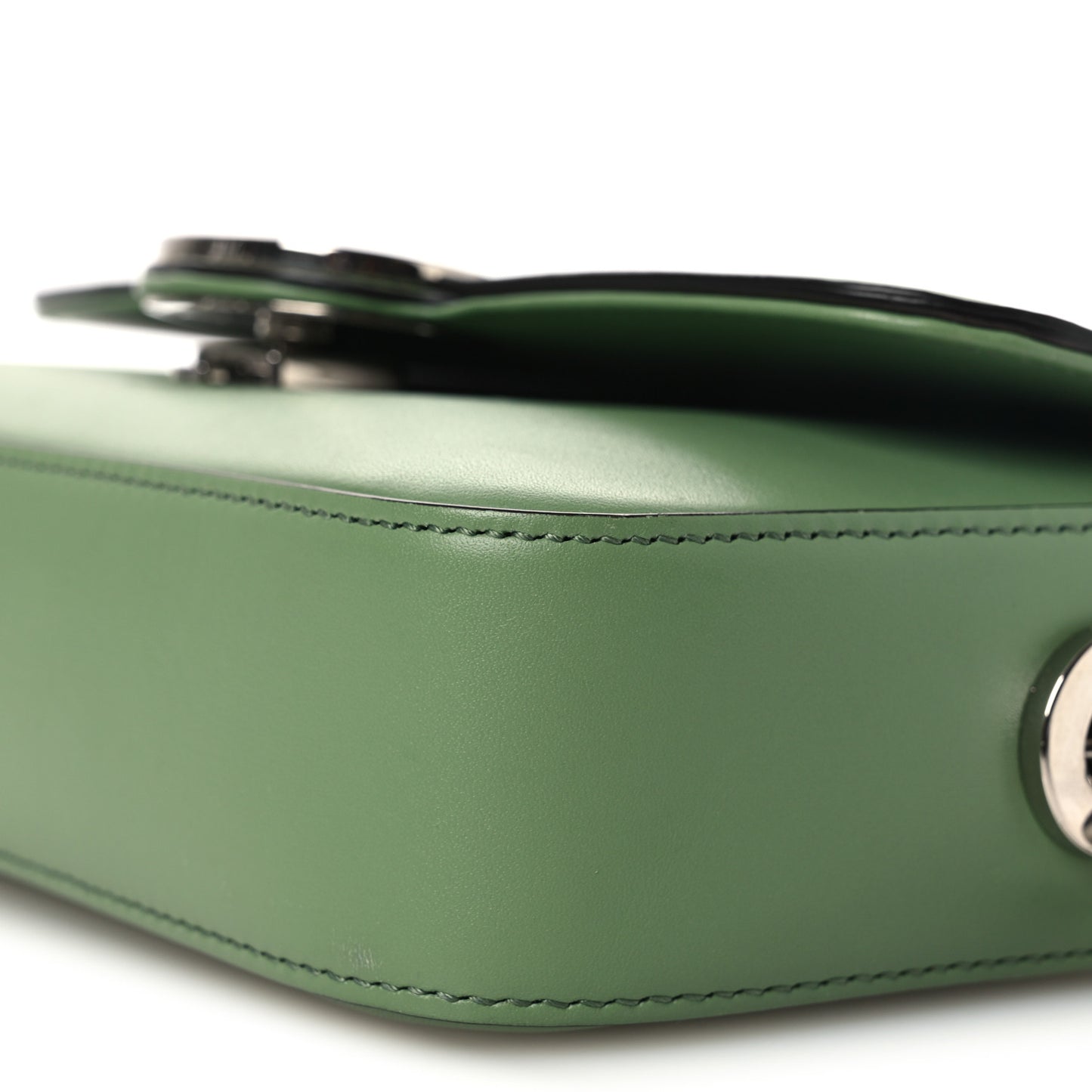 Senna Calfskin Petite GG Top Handle Shoulder Bag Green Soil Grass