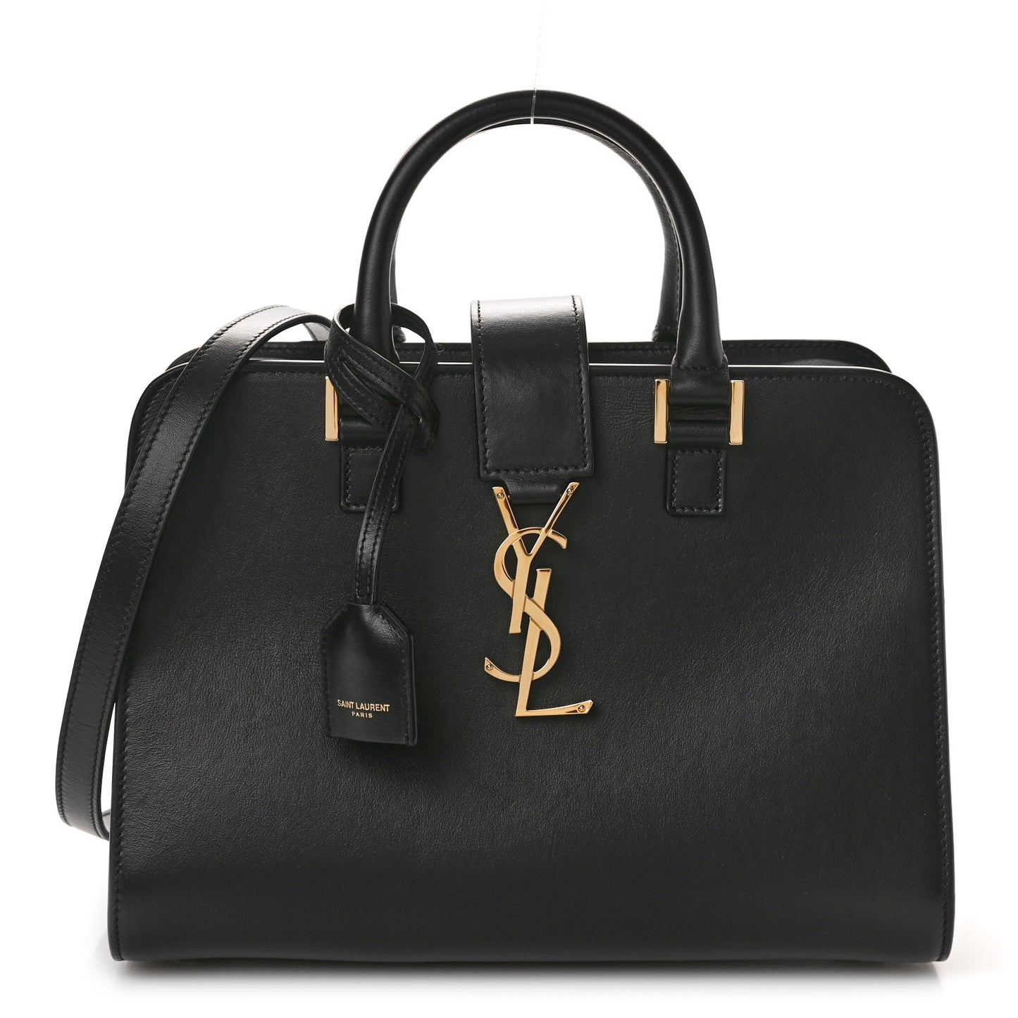SAINT LAURENT Calfskin Monogram Baby Cabas Black