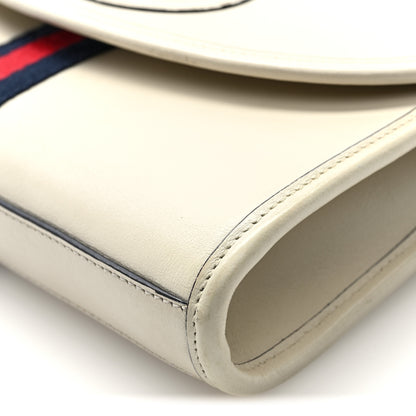 Gucci Textured Calfskin Web Small Rajah Slim Flap Shoulder Bag Mystic White 10 of 11