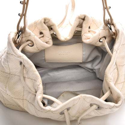 Chanel Glazed Calfskin On The Road Drawstring Tote Ivory 5 of 11