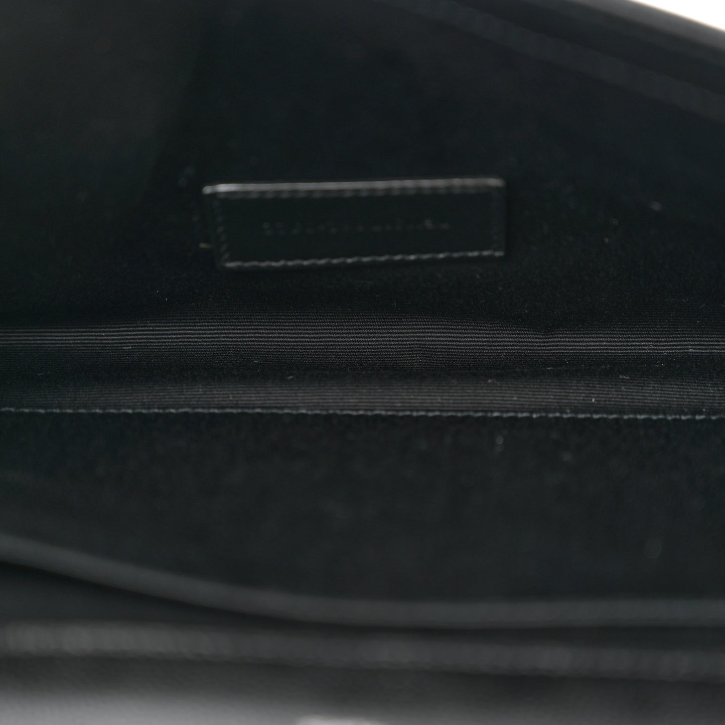 Grain De Poudre Matelasse Chevron Monogram Envelope Clutch Black