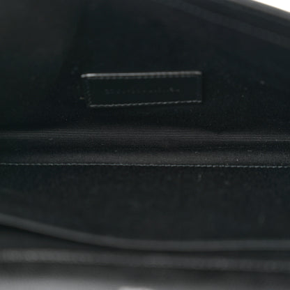Saint Laurent Grain De Poudre Matelasse Chevron Monogram Envelope Clutch Black 5 of 12