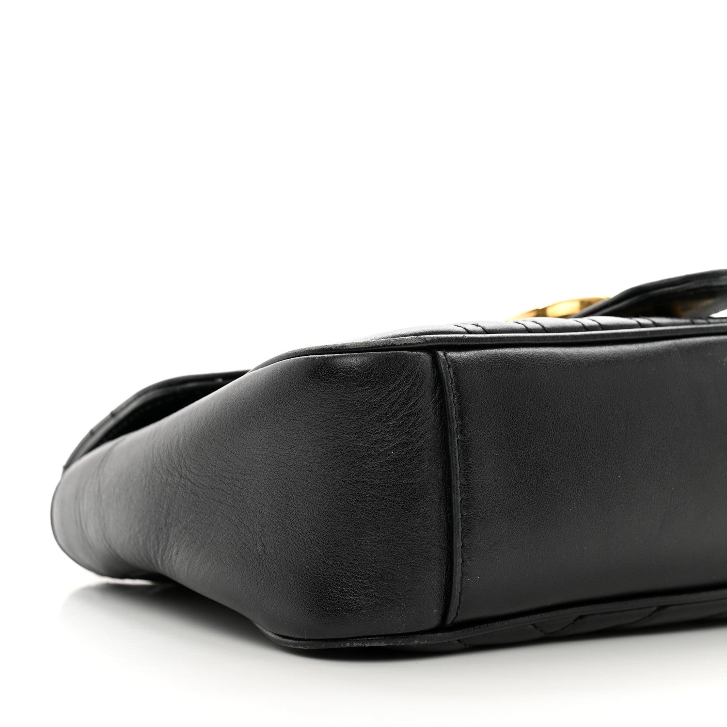 Gucci Calfskin Matelasse Small GG Marmont Shoulder Bag Black 9 of 13
