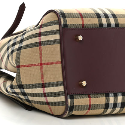 Burberry House Check Small Canterbury Tote Burgundy 10 of 13