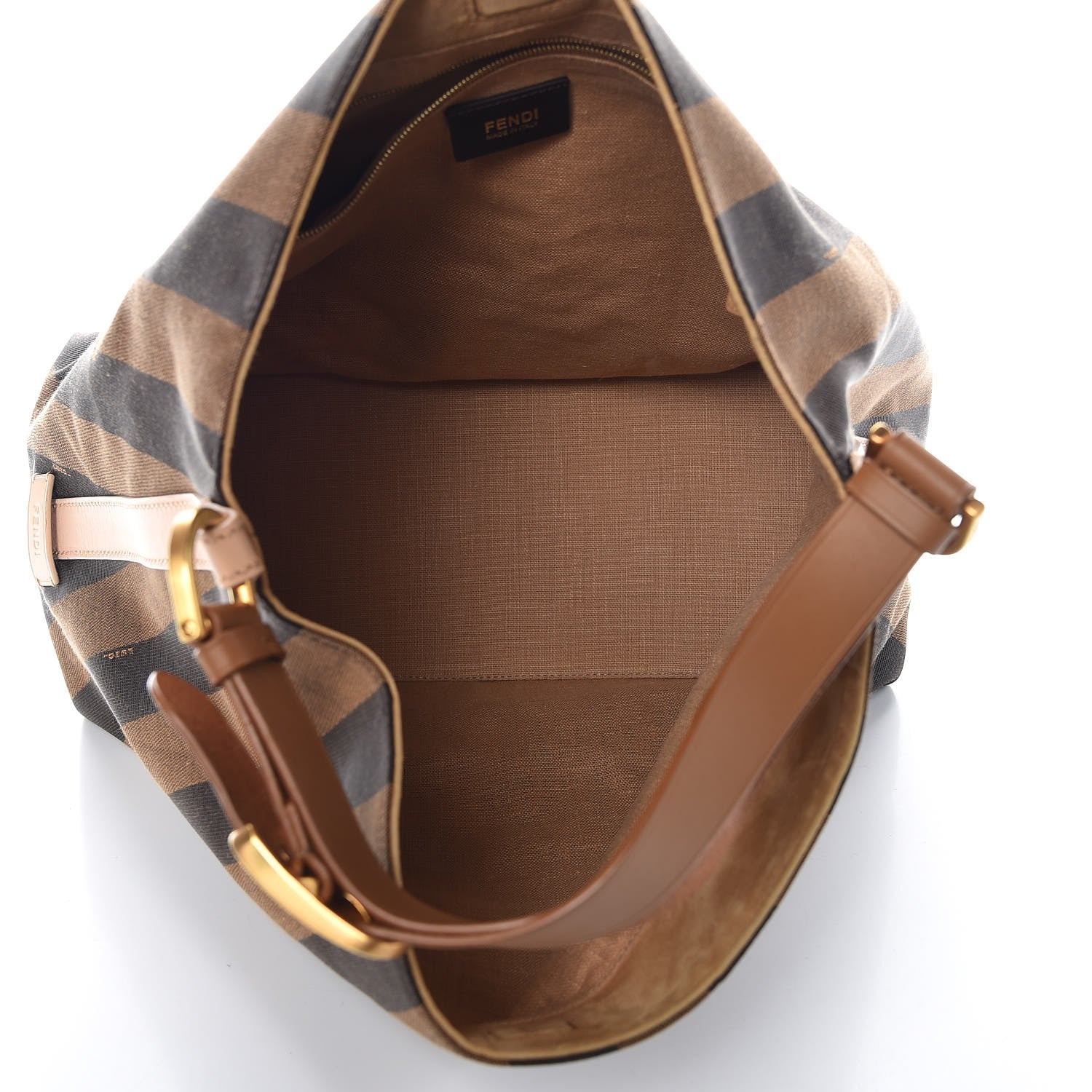 Fendi Pequin Cuoio Vegetale Large Hobo Tobacco Vacchetta Cuoio 5 of 7