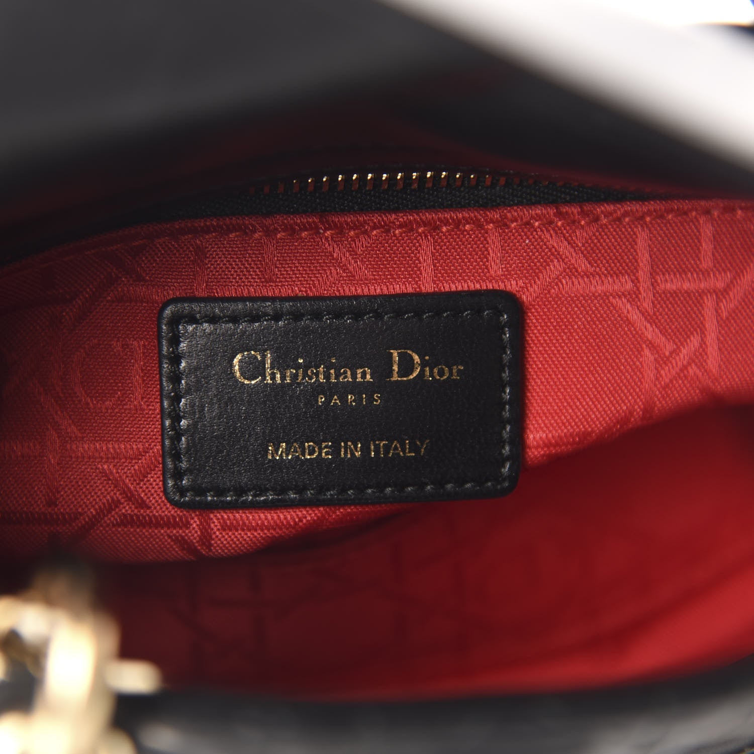 Christian Dior Lambskin Cannage Mini Lady Dior Black 8 of 9