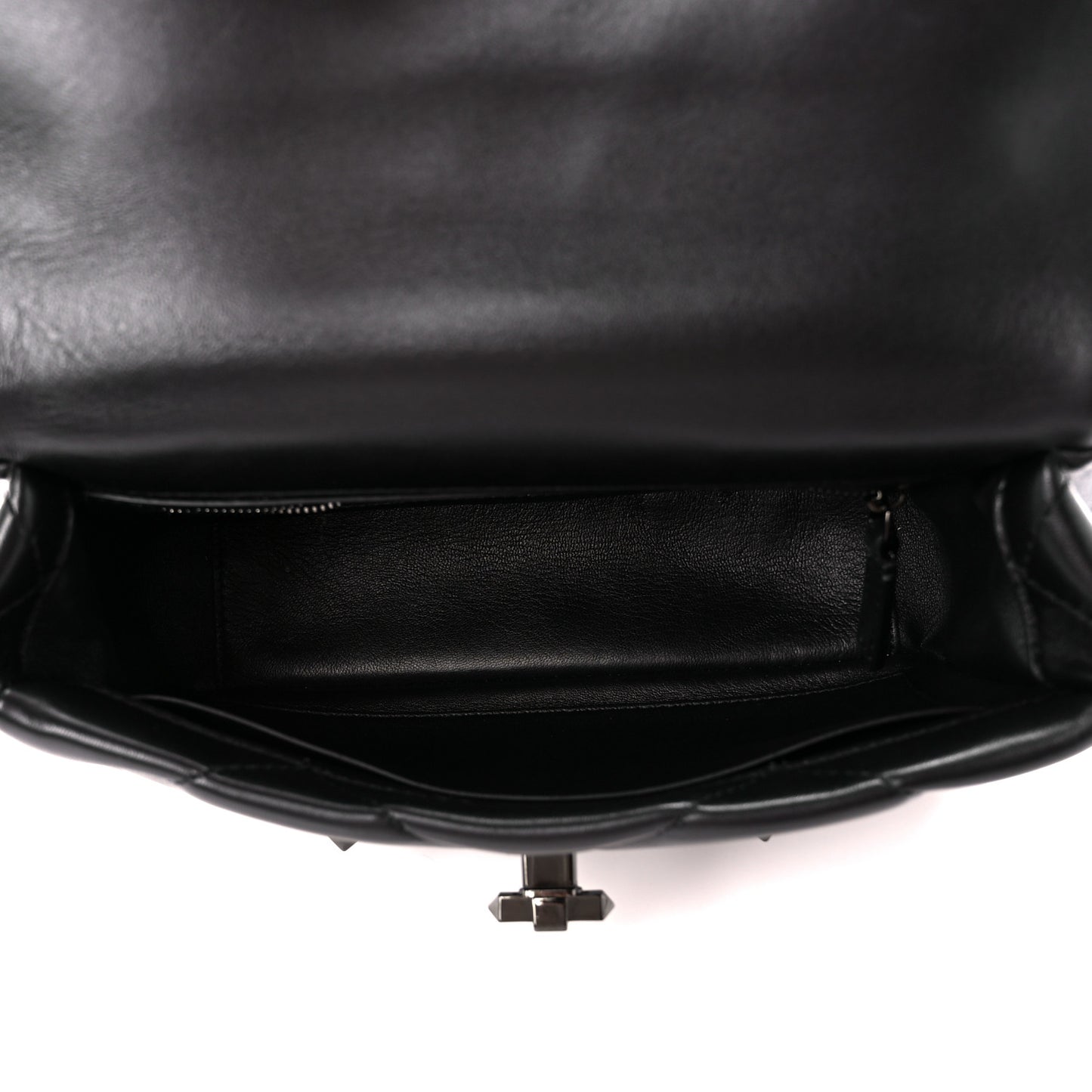 Nappa Monochrome Medium Roman Stud Shoulder Bag Black