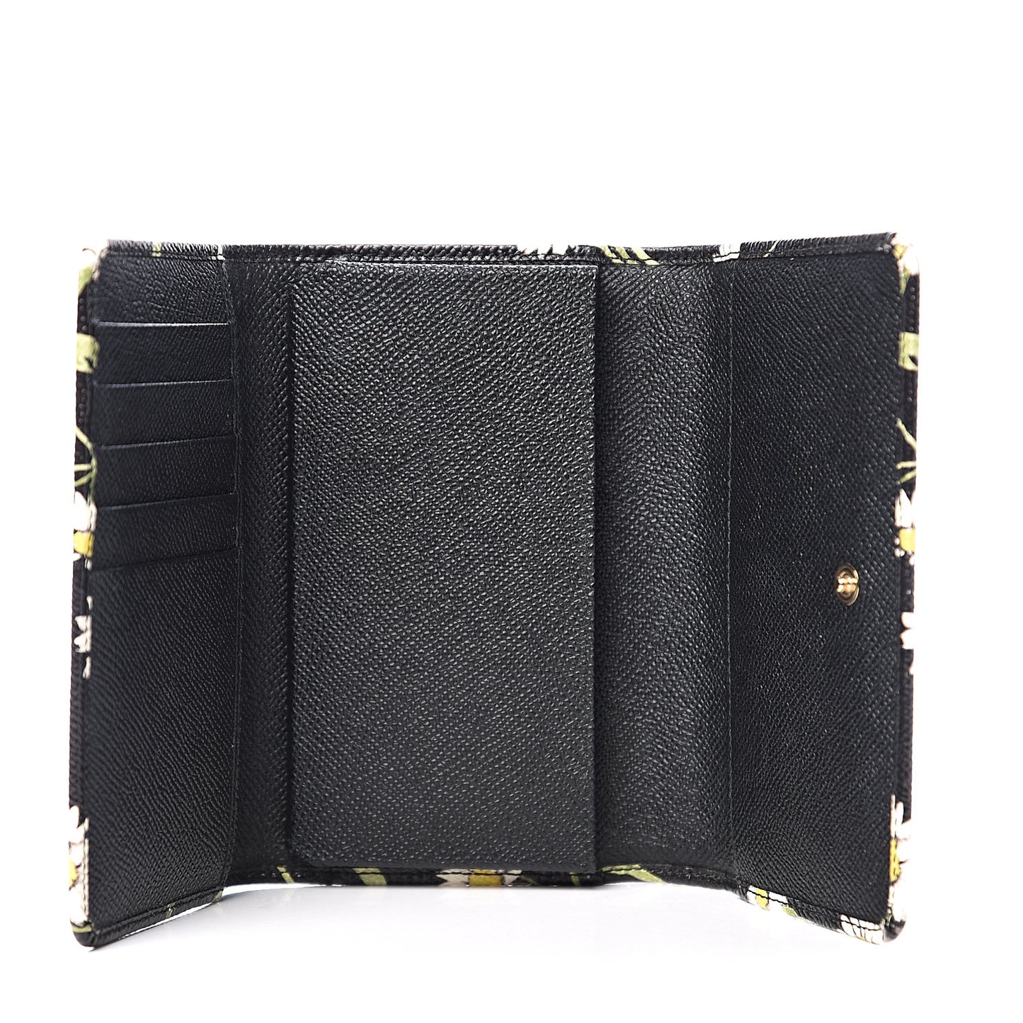 Dauphine Daisy Print Wallet On Chain Black