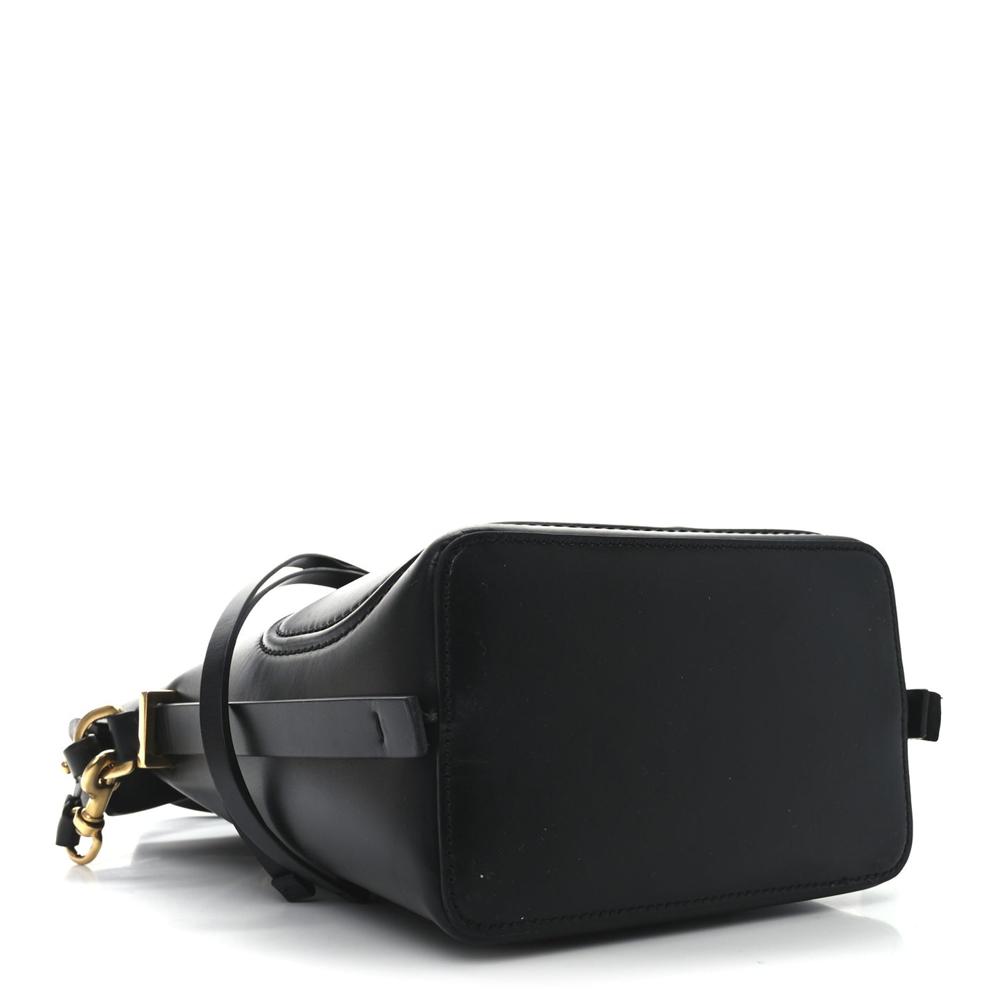 Calfskin Vlogo Walk Bucket Bag Black