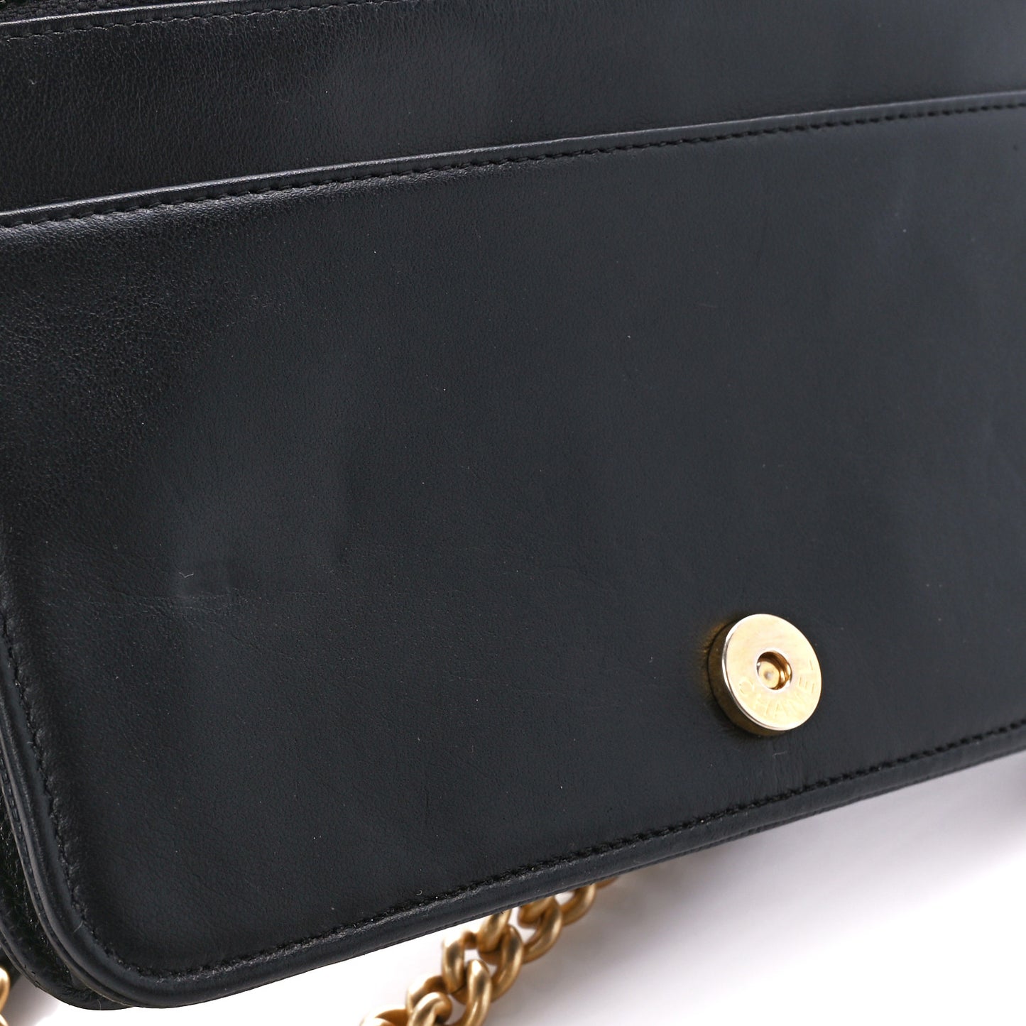 Caviar Quilted Boy Wallet On Chain WOC Black