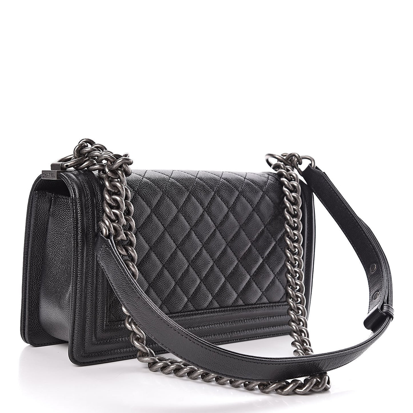 Caviar Quilted Medium Boy Flap Black
