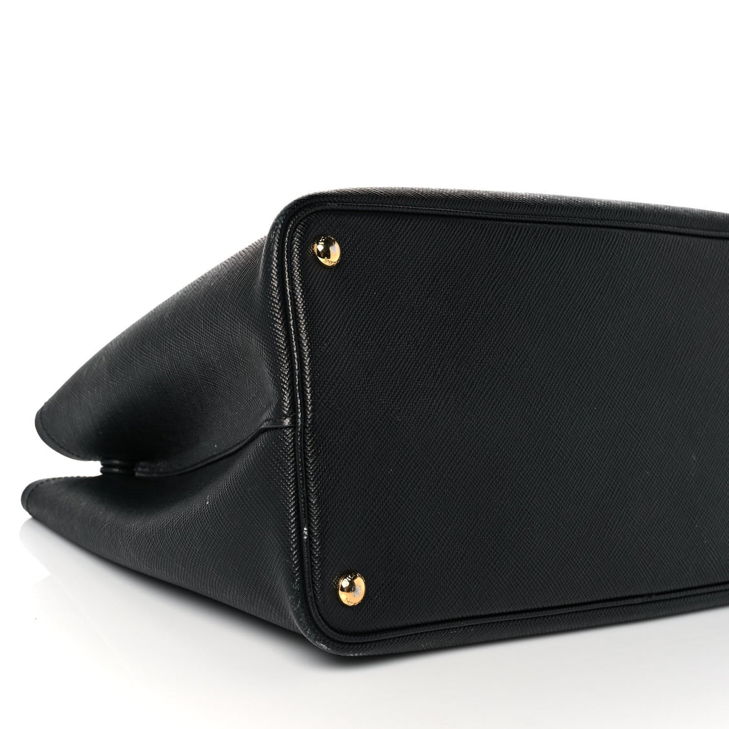 Saffiano Cuir Medium Double Bag Black Fuoco