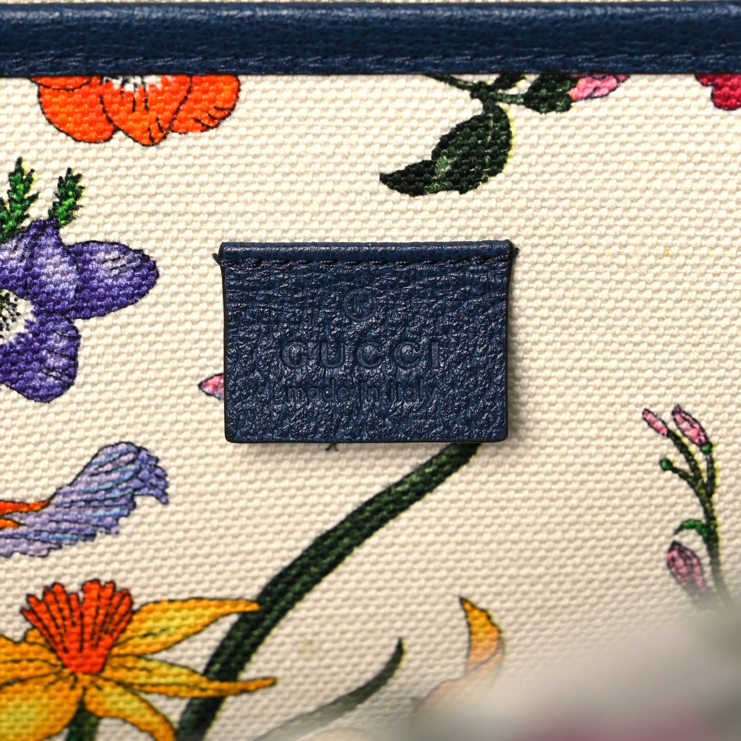 Canvas Large Flora Tote Navy Multicolor