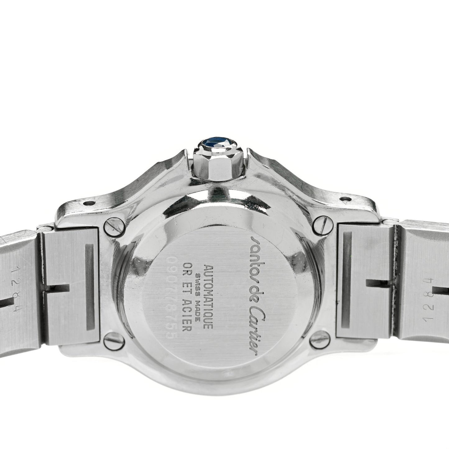 Stainless Steel 18K Yellow Gold 25mm Santos Octagon Automatic Watch