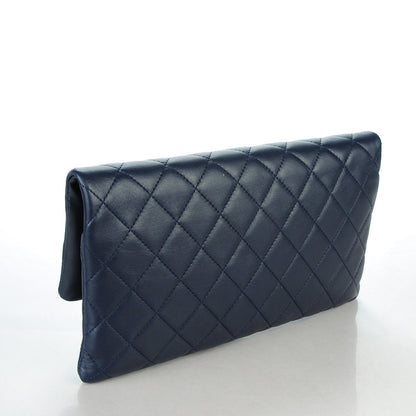 Chanel Lambskin Quilted CC Beauty Clutch Navy 3 of 7