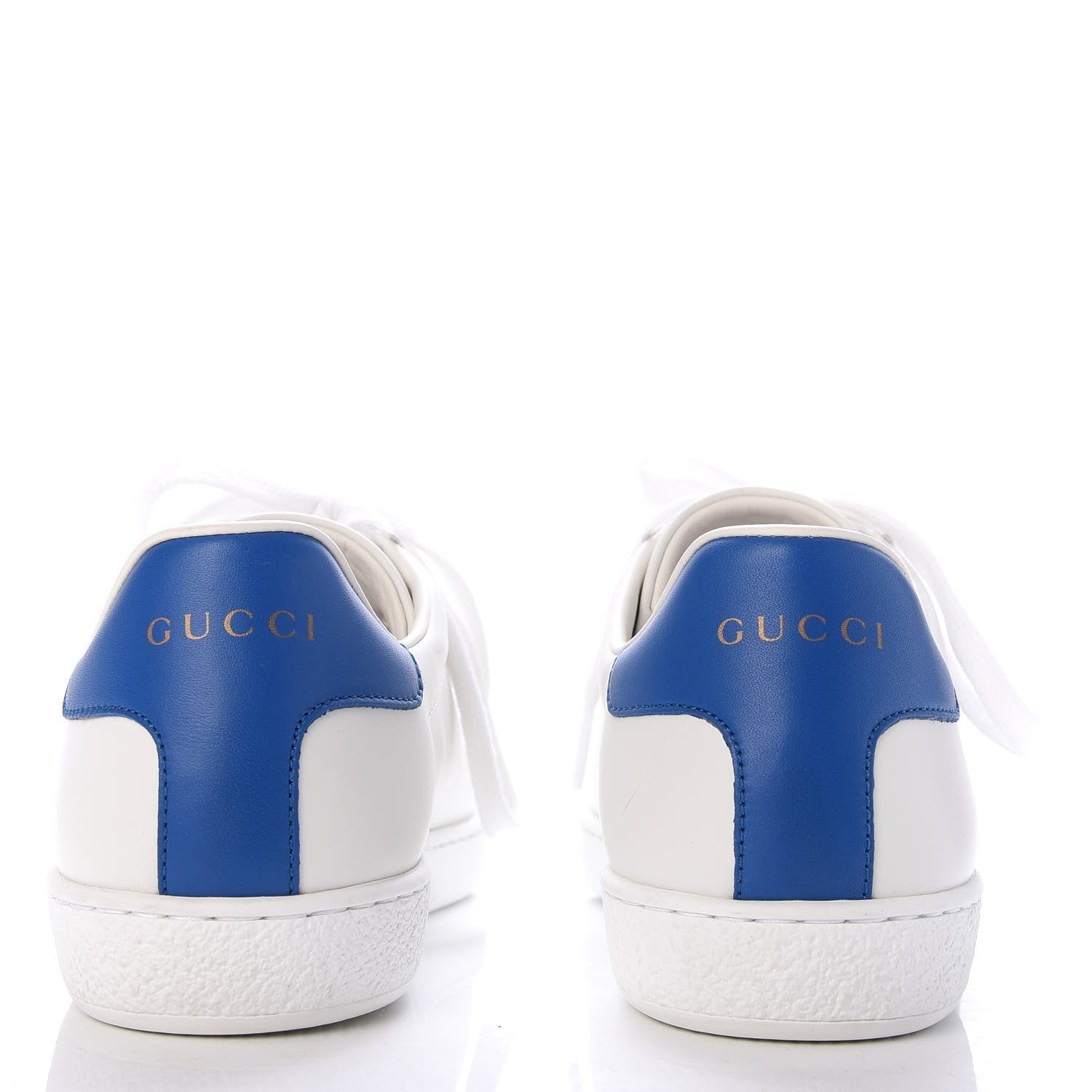 Gucci Calfskin Miro Soft Tennis Embroidered Womens Ace Sneakers 37.5 White Rio Blue 6 of 9