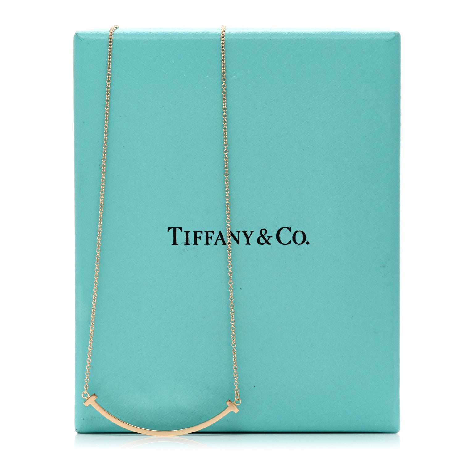 Tiffany 18K Rose Gold Small T Smile Pendant Necklace 5 of 5