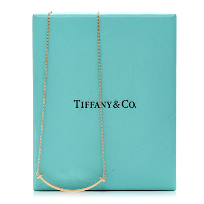 Tiffany 18K Rose Gold Small T Smile Pendant Necklace 5 of 5