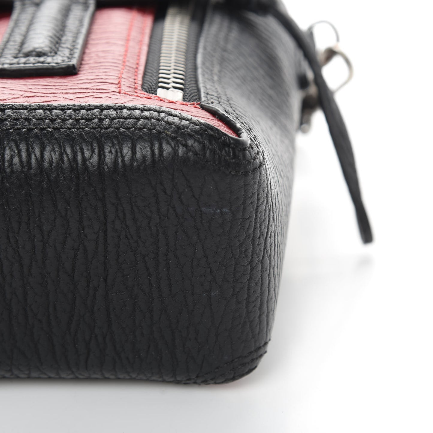 3.1 Textured Calfskin Mini Pashli Satchel Crimson Black