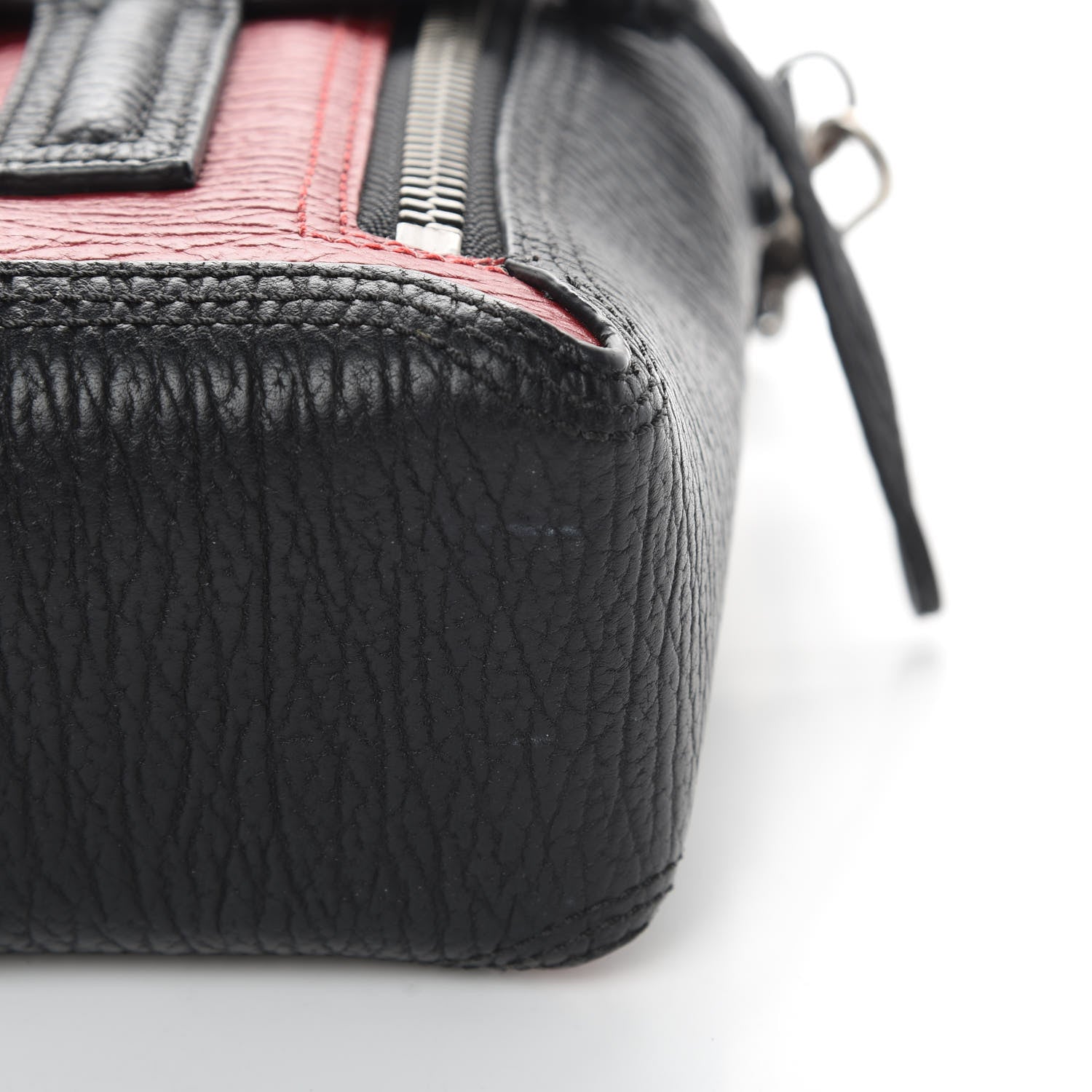 3.1 Phillip Lim 3.1 Textured Calfskin Mini Pashli Satchel Crimson Black 12 of 15