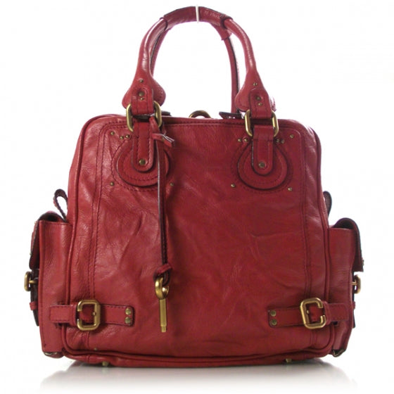 Chloe Leather Paddington Tote Red 1 of 16