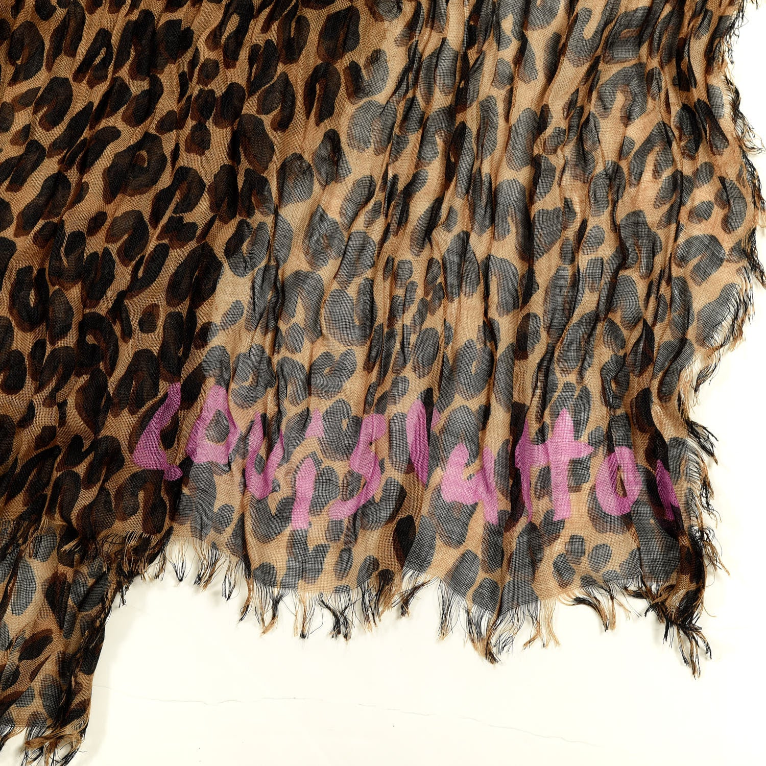 Louis Vuitton Cashmere Silk Leopard Etole Stole Marron 3 of 4