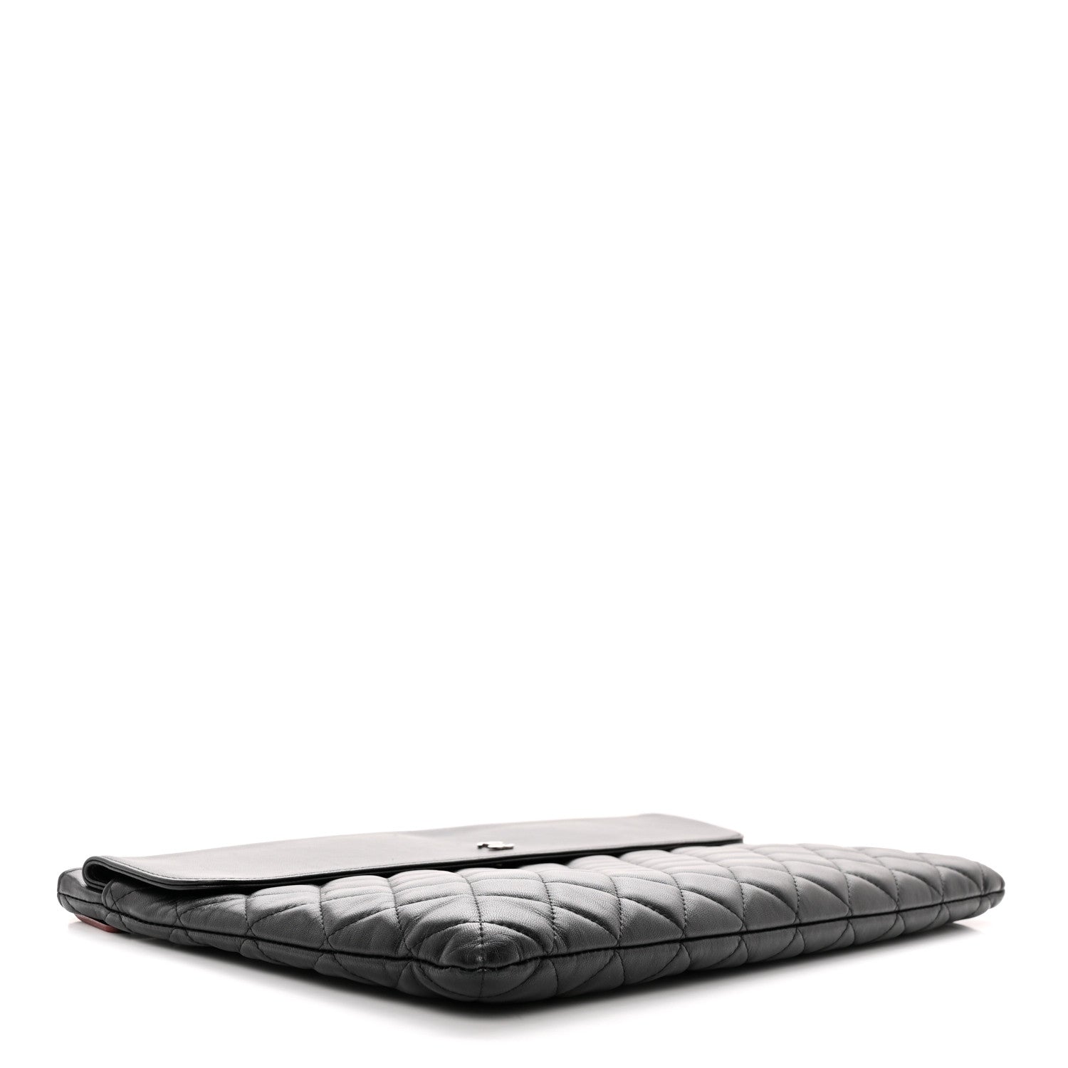 Chanel Lambskin Quilted Large Flap Cosmetic Case Black 4 of 20
