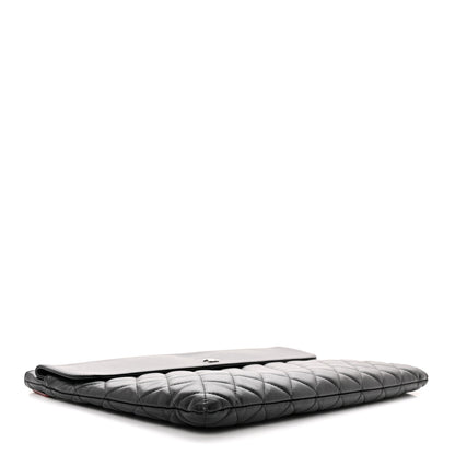 Chanel Lambskin Quilted Large Flap Cosmetic Case Black 4 of 20