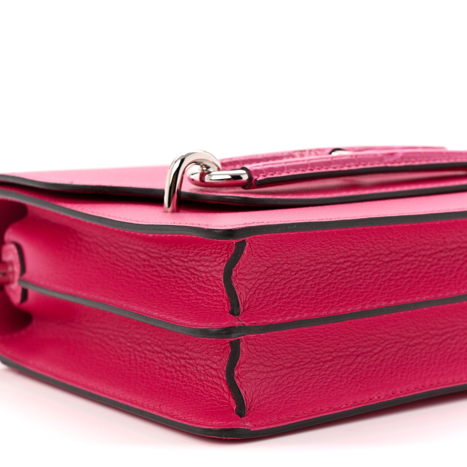 Hermes Evercolor Matte Alligator Mini Touch Sac Roulis Rose Mexico 9 of 12