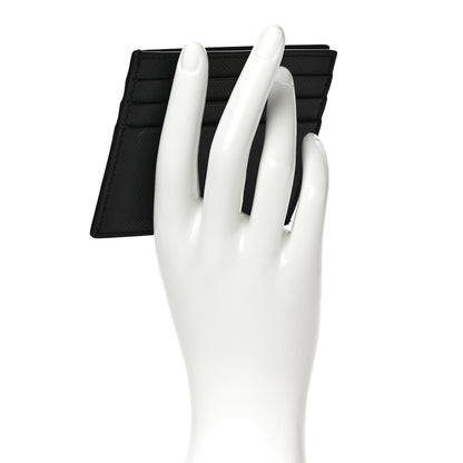 Prada Saffiano Triangle Card Case Black 2 of 10
