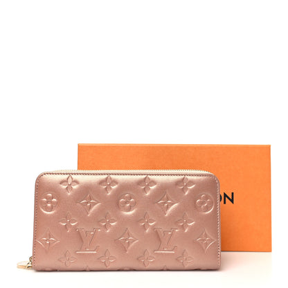 Louis Vuitton Metallic Lambskin Embossed Monogram Coussin Zippy Wallet Rose Gold 8 of 8