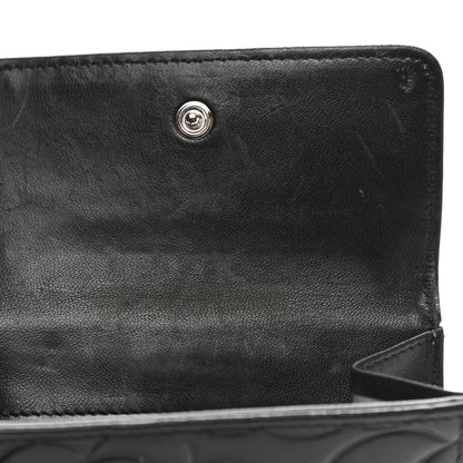 Chanel Lambskin Embossed Camellia French Wallet Black 9 of 16