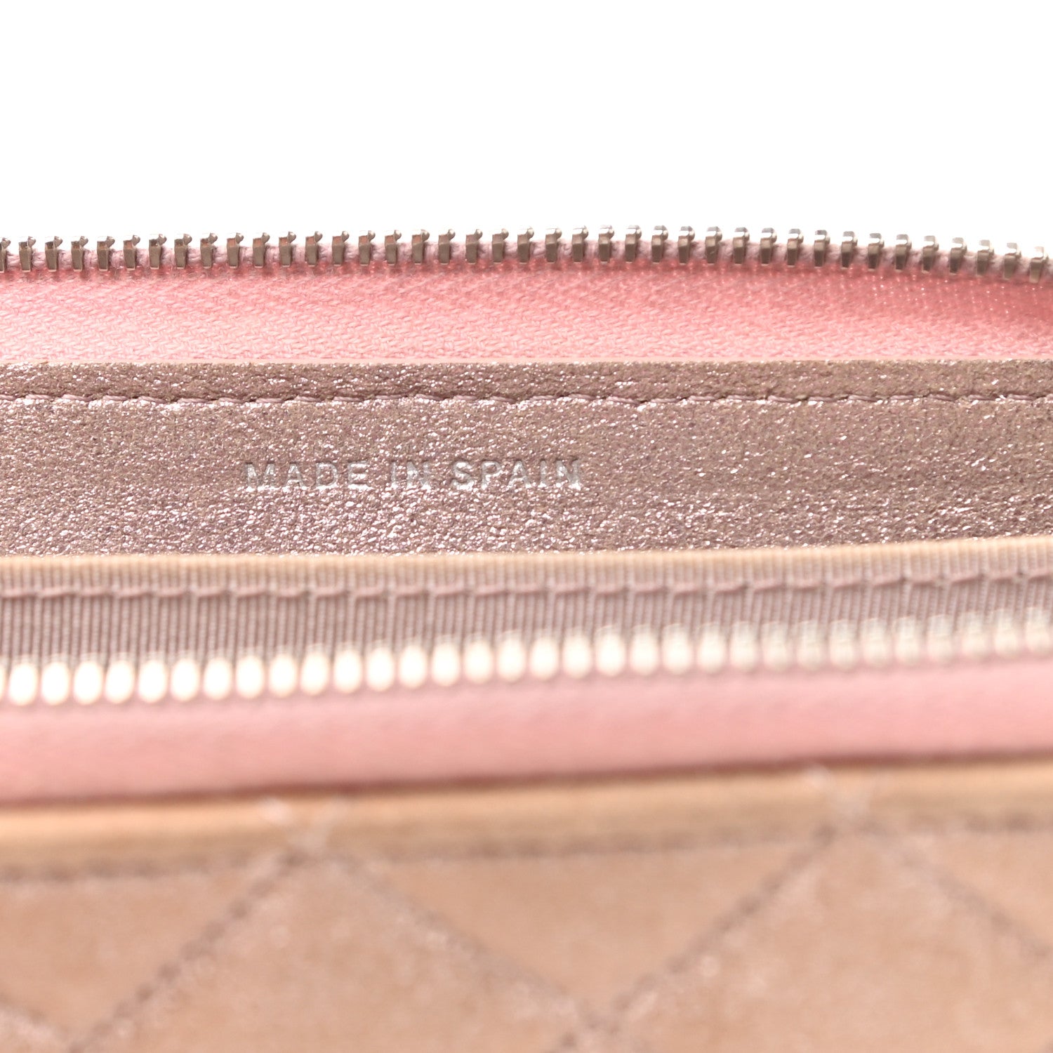 Chanel Metallic Lambskin Quilted Gusset Wallet Pink 7 of 8