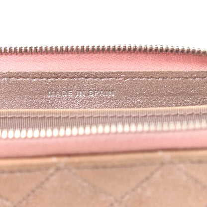 Chanel Metallic Lambskin Quilted Gusset Wallet Pink 7 of 8