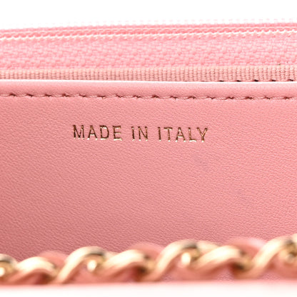 Chanel Lambskin Quilted Trendy CC Wallet On Chain WOC Pink 8 of 12
