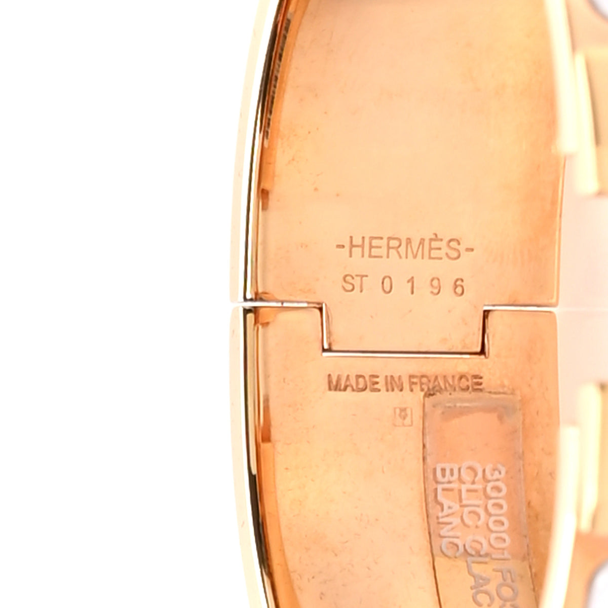 Hermes Enamel Wide Clic Clac H Bracelet PM White 4 of 5