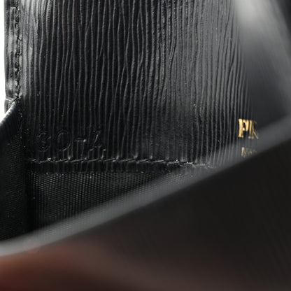 Prada Vitello Move Zip Top Card Holder Wallet Black 7 of 9