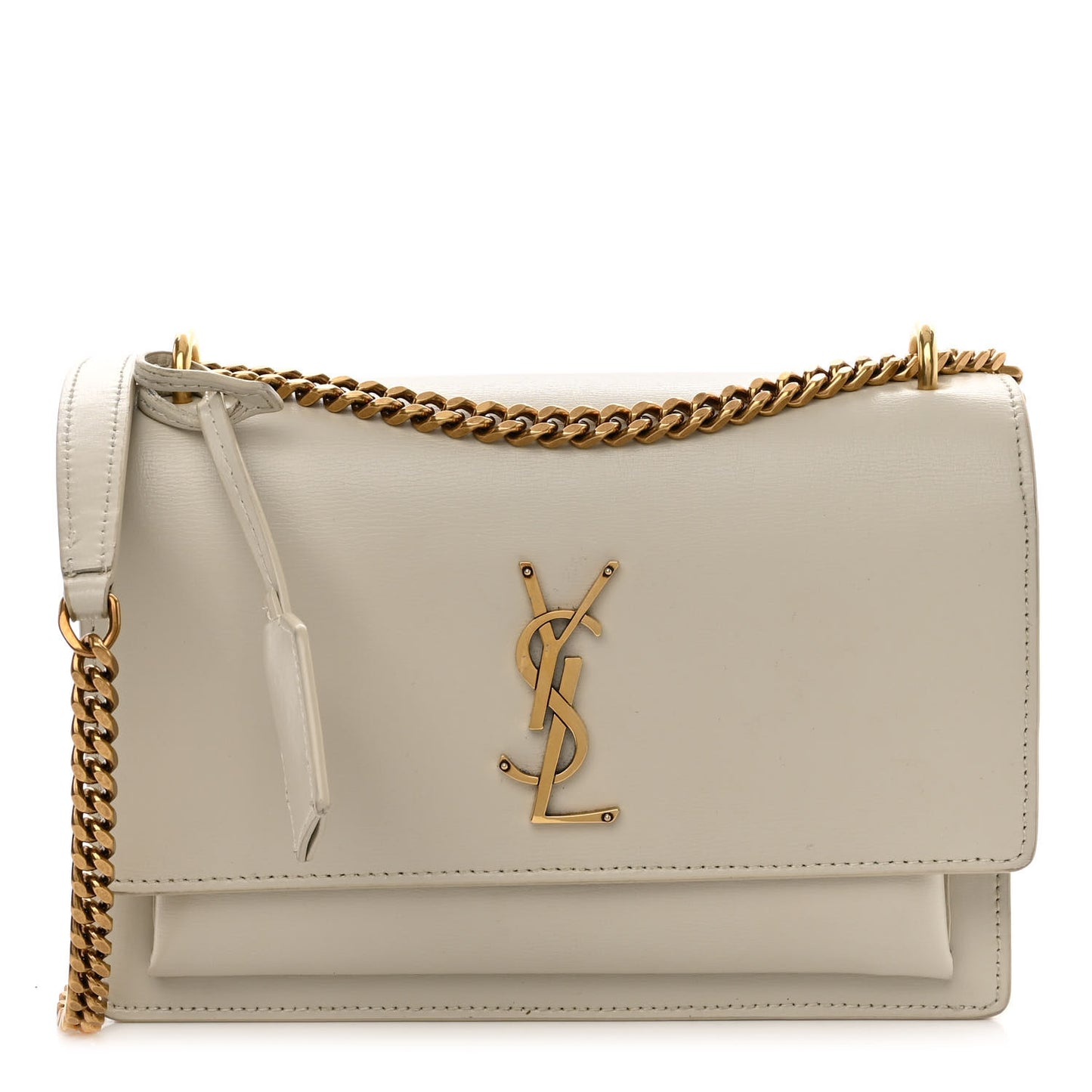 Smooth Calfskin Medium Monogram Sunset Satchel Blanc Vintage