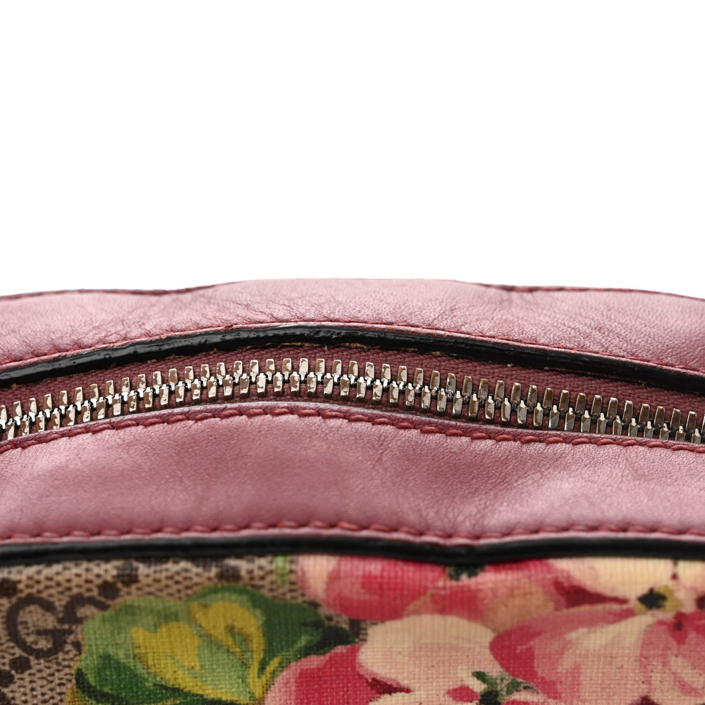 GG Supreme Monogram Blooms Mini Chain Shoulder Bag Beige Multicolor Dry Rose
