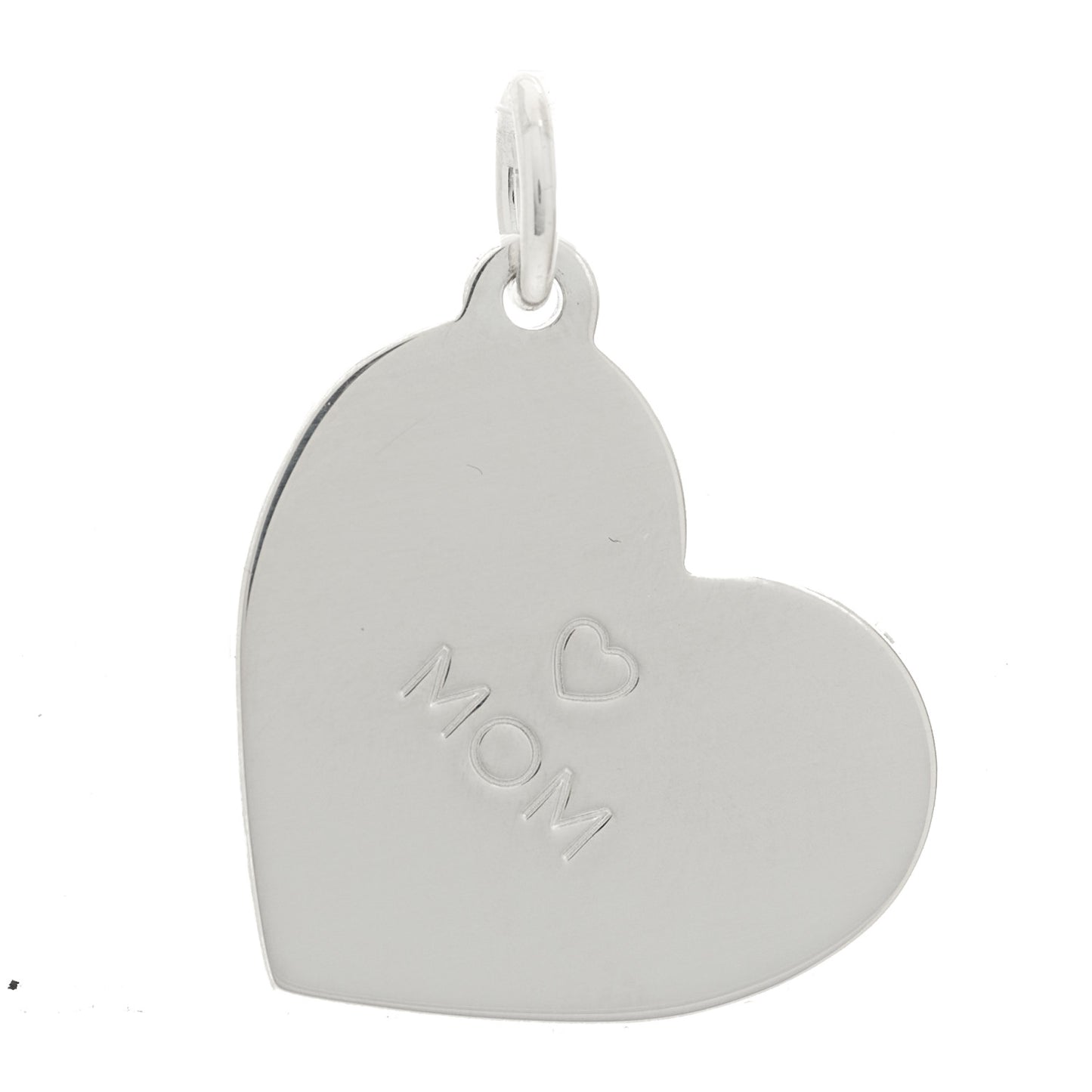 Sterling Silver Mom Heart Charm