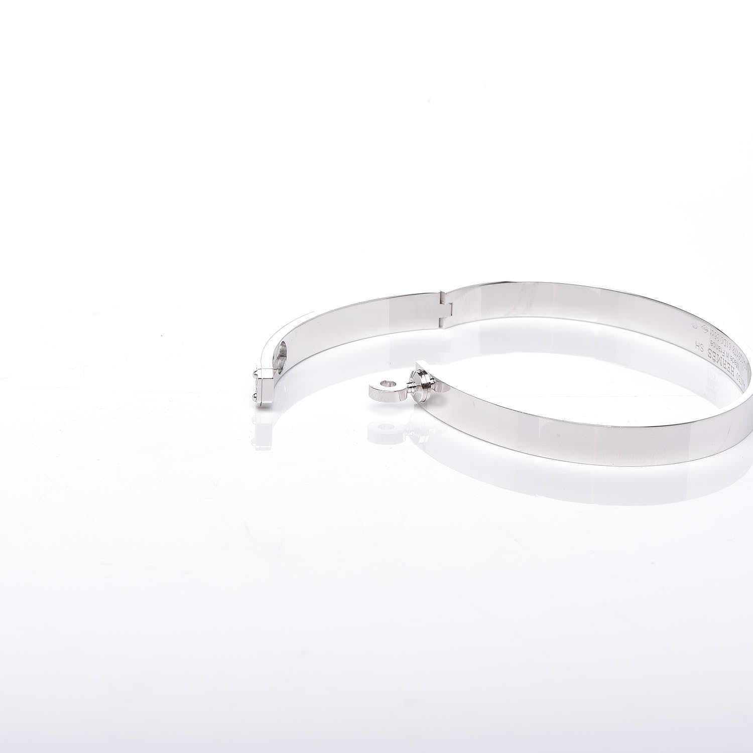 Hermes 18K White Gold Diamond PM Kelly Pave Bracelet SH 4 of 5