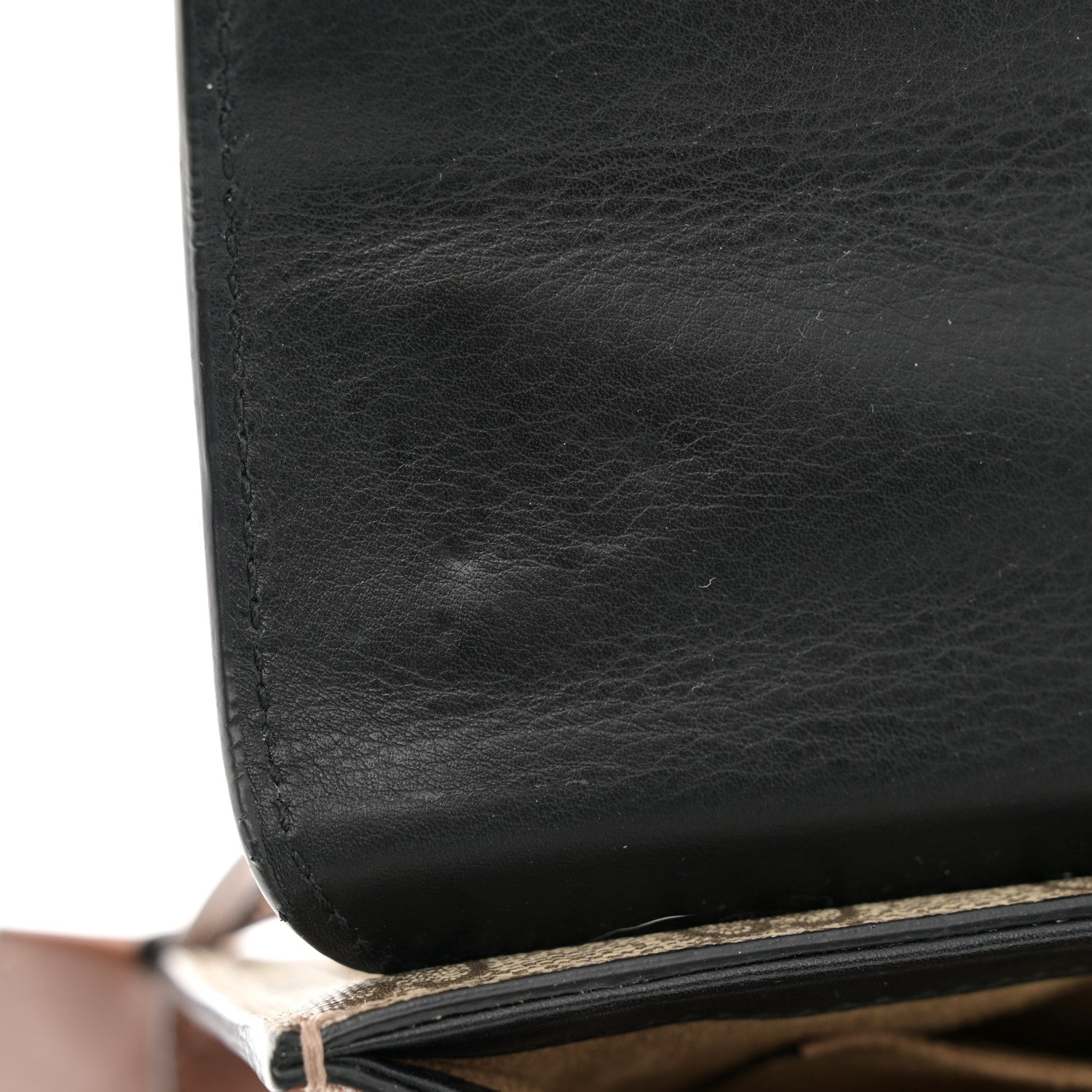 Gucci GG Supreme Monogram Calfskin Small Padlock Shoulder Bag Beige Black Cuir 12 of 12