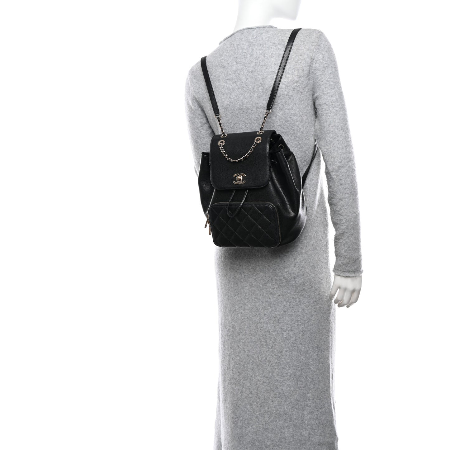 Caviar Quilted Business Affinity Backpack Black