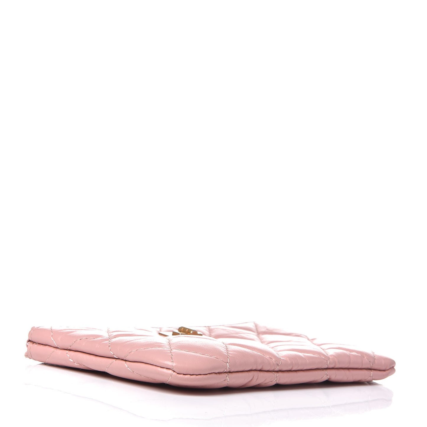 Aged Calfskin Quilted Small Reissue Cosmetic Case Light Pink