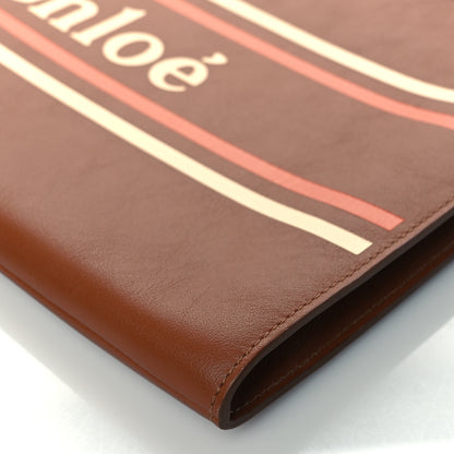 Chloe Smooth Calfskin Logo Vick Pouch Caramel 9 of 9
