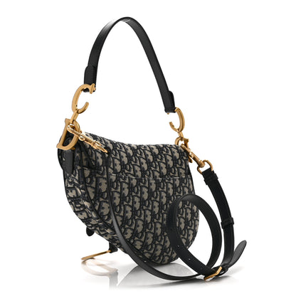 Christian Dior Oblique Saddle Bag Blue 3 of 10