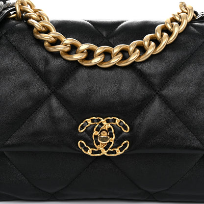 Chanel Lambskin Quilted Large Chanel 19 Flap Black 8 of 10