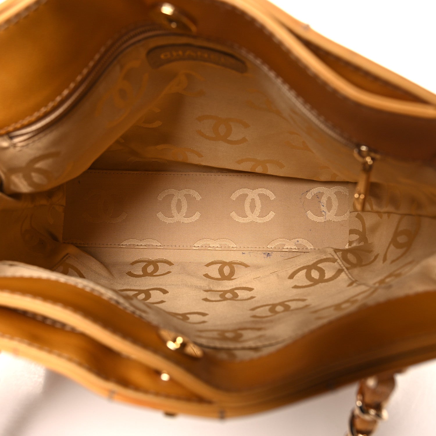 Chanel Lambskin Square Stitched Shoulder Bag Yellow 5 of 11